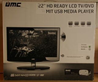 UMC LCD Fernseher TV 55 cm/21,6 mit DVD Player~DVB T~HD Ready~