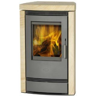 Fireplace Dauerbrandofen Kaminofen Tenerife Sandstein mit externer