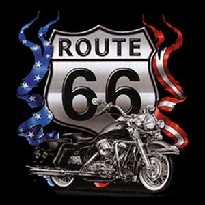 00712 American Route 66 Biker / Motorrad Motiv T Shirt