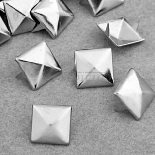100 10mm Stücke Nieten DIY Pyramidennieten Ziernieten Silber Fa