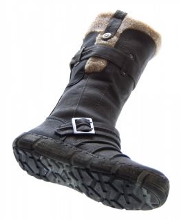 Designer Stiefel Damen Schwarz Weiß Grau Schuhe gefüttert Winter