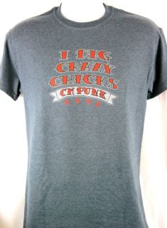 CM Punk I Dig Crazy Chicks Gray T shirt New