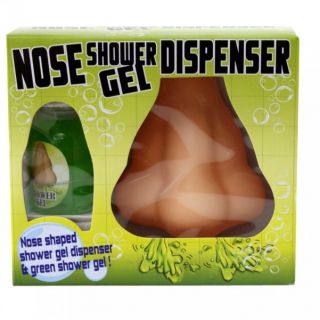 Seifenspender Nase mit grünem Duschgel   Seife Shampoo Rotz Rotznase