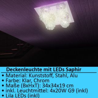 Deckenleuchte Deckenlampe LED Beleuchtung Esszimmer lila SAPHIR