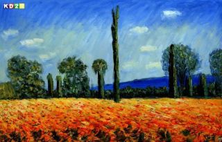 Claude Monet   Das Mohnfeld d79541 60x90cm Impressionismus Ölgemälde