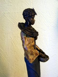 Skulptur   Afrika Frau im Kupferlook **NEU** 35 cm   Figur