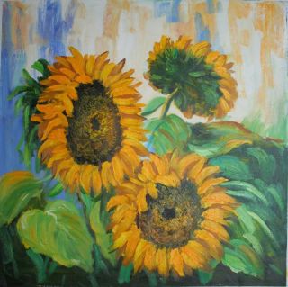 Ölgemälde,Vincent Van Gogh,Sonnenblumen,60x60cm,Reproduktion,Öl