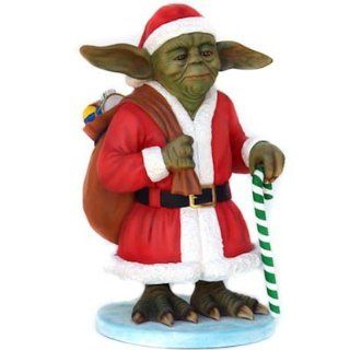 Meister Yoda als Santa Claus Gartendeko Küche & Haushalt