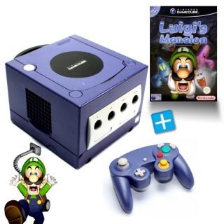 GameCube   Konsole lila + Luigis Mansion + Controller (gebraucht