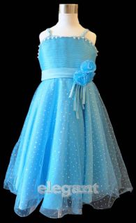 Blumenkinder Festkleider Hochzeit Blau 92 158 Gown #68