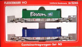Fleischmann 99 5245; Containertragwagen Set NS