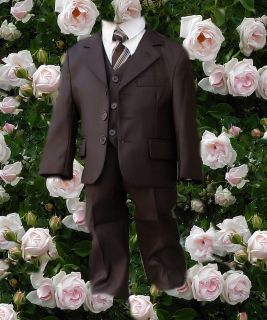 Eleganter Kinder Anzug 5tl. braun Hochzeit Gr.98 104