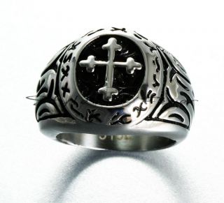 Rock Collection Ring aus Edelstahl  Tribal Kreuz  90