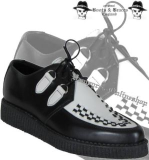 Boots & Braces Creeper Schwarz / Weiß Creepers Leder And Schuhe 2