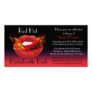 Red Hot Bachelorette Bash Invitation Custom Photo Card