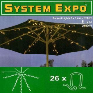 System Expo Sonnenschirm Lichterkette Start 96 Lampen