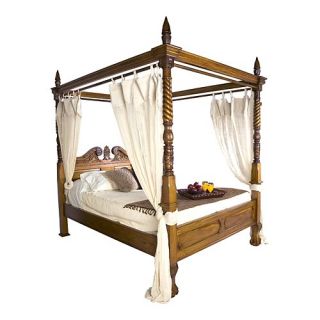 Himmelbett massiv Mahagoni Holz Bett