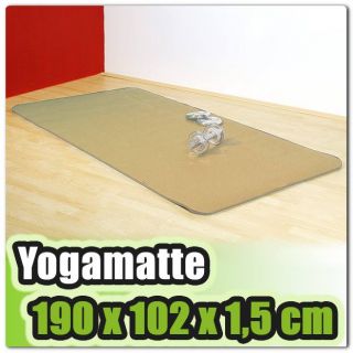 Yogamatte, Gymnastikmatte 190 x 102 x 1,8 cm natur creme
