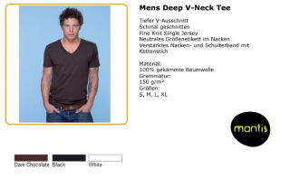 Mantis Herren T Shirt Shirt V Neck V Ausschnitt S XL