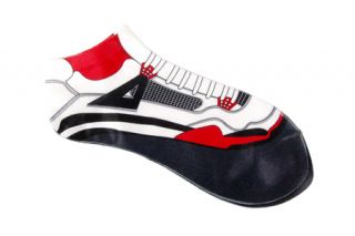 Retro Fire Red Sublimated Bootie Socks White Black 483258 101