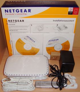 Netgear WGB111  WGR614v6 WLAN Router + WG111v2 WLAN Stick komplett