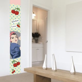 Bordüre Kitchen Love   Deko Kunst Wand Bild Tapete Bordüren Frau