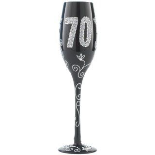 Champagner Glas mit Strass zum 70. Küche & Haushalt