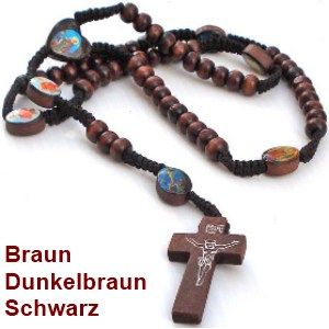 Halskette Rosenkranz Kreuz Y Kette Madonna Pray Kranz Holz Rosary