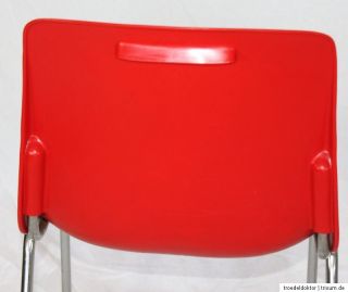 rote Stühle Stuhl Stapelstühle Chrom 70er Jahre design chair