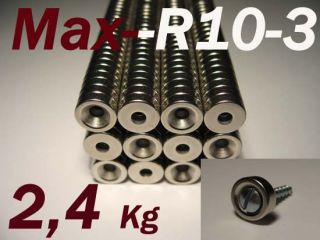 10 Neodym Magnet Max R10 3 7 3,5, 2,4 Kg