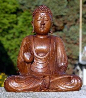 Sehr schöner BUDDHA Meditation Mönch HOLZ BUDDA Feng Shui 132