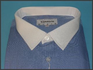 Herren Business Hemd Businesshemd dunkelblau weiß Baumwolle langarm