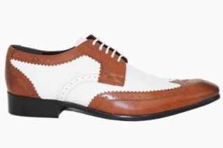 Gucinari Herren Budapester Braun / Weiß Schuhe