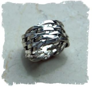 Silber Ring geflochten, 925ger Sterling Silber, 125, Neu