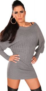 Strickkleid Pullover Sweatshirt Damen Mode Pulli Kleid Trend Winter