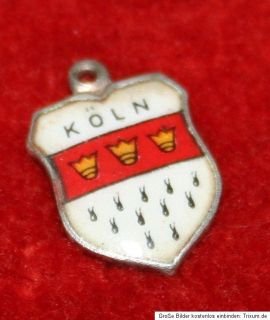Anhänger Wappen Bettelarmband Charms Köln Cologne Silber 800