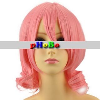 ss cw 138 Cosplay Peruecke Wig Fairy Tail Aries Pink Short Curls