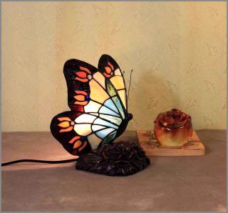 Edel Tiffany Lampe Tiffanylampe Tischlampe Tisch Lampe Schmetterling