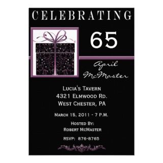 Special Present 65th Birthday Party Invitation