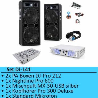 2000Watt DJ SET PA Anlage Boxen Verstärker Mixer DJ 141