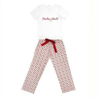Louis & Louisa Pyjama Naschen erlaubt in rot / weiß S XXL