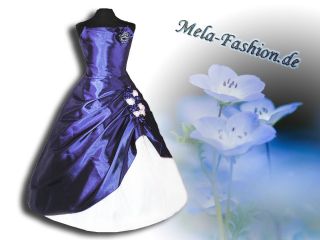 MelaFashion Design Festkleid Taft Adelina royalblau Gr. 140/146 (12)