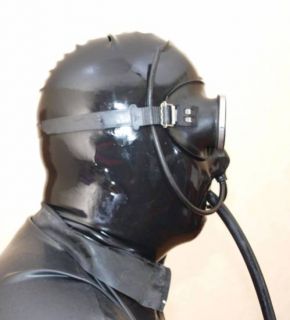 Latex Maske Gummi Rubber Masken Set mit Latexbrille r45