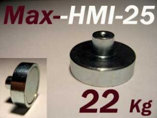 Neodym Magnet MAX HMI 25 mm Power Halter Gewinde 22KG