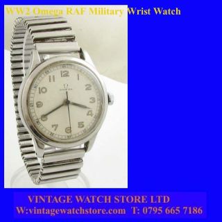 WW2 Steel Omega RAF Military 6B/159 Wrist Watch 1944