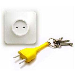Schlüsselanhänger & Steckdose Gelb Unplug Schlüsselring