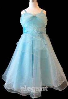 Blumenkinder Kleid Hochzeit Blau Gr 152/158 Sz12 Gown 31