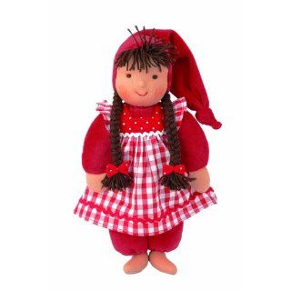 Schatzi Puppe von Heidi Hilscher blond mit roter Kleidung 