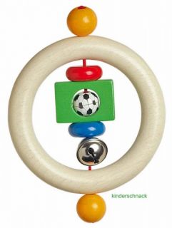 Greifling Fußball aus Holz Fussball Spielzeug Babyspielzeug Rassel