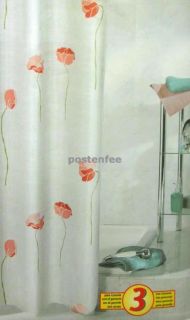 Duschvorhang Textil KAREN multicolor 180 cm Blumen rot